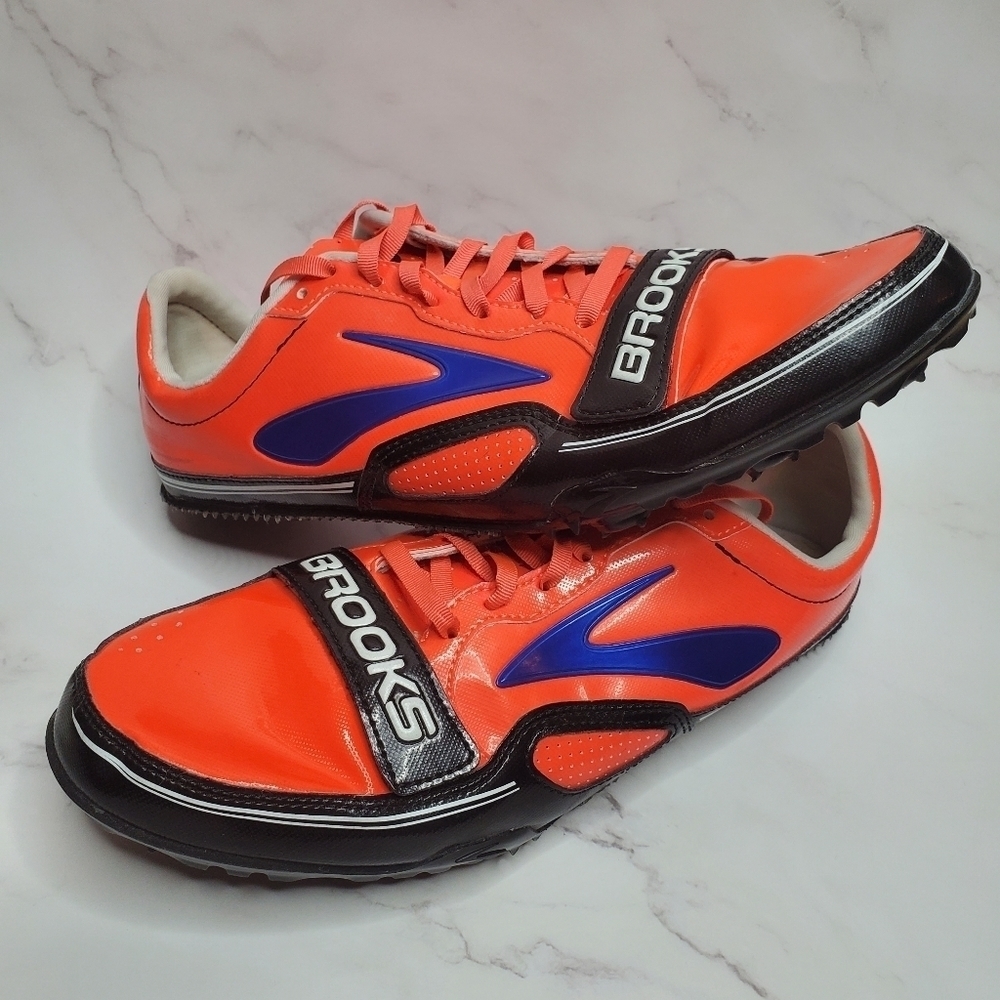 Brooks PR Sprint 11.38 Track Sprinting Spikes Sneakers Shoes Orange Men's 10.5